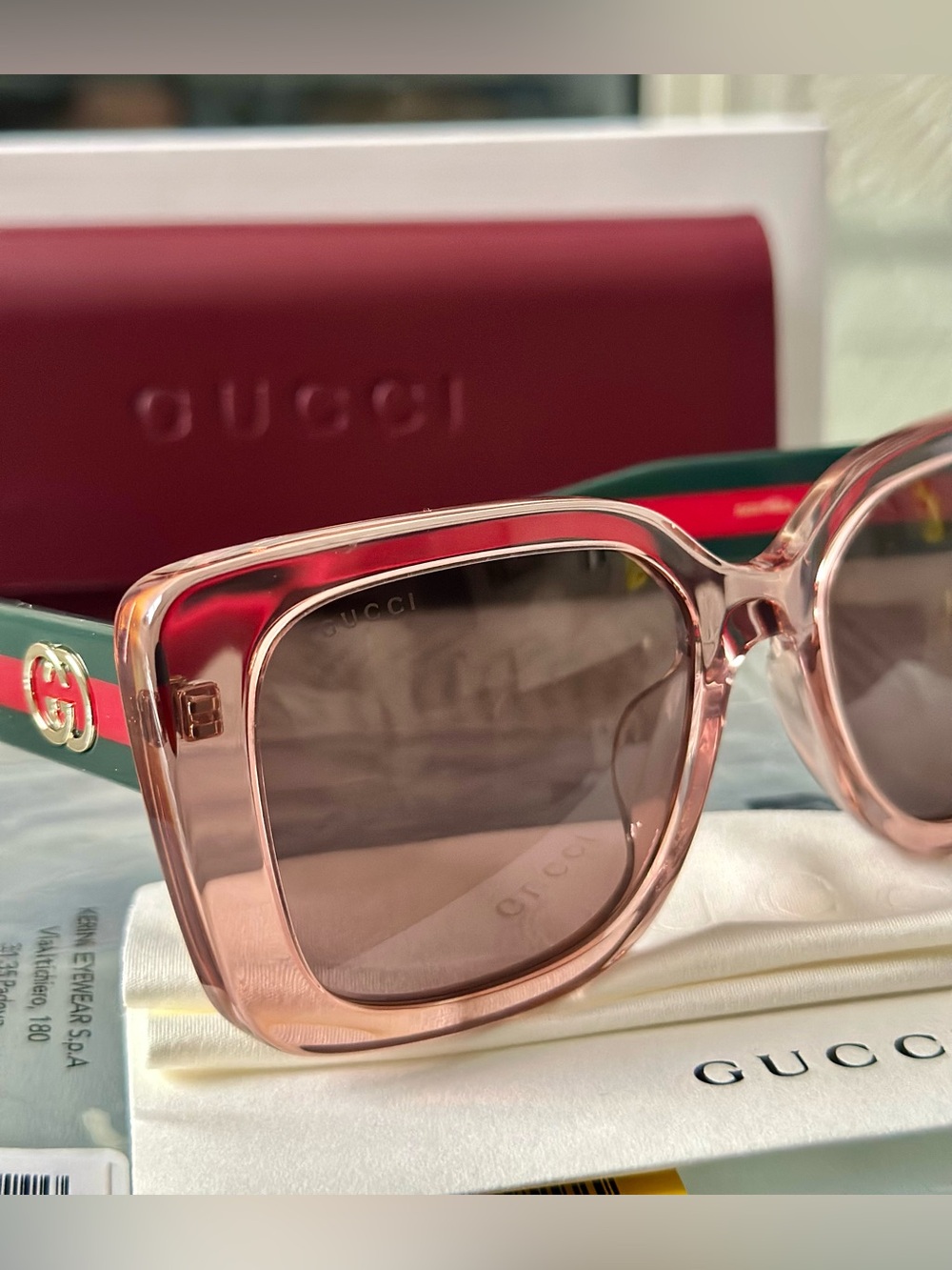 New GUCCI Sherry-line Violet Square Ladies Sunglasses - Picture 4 of 7